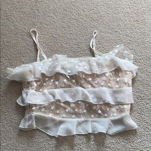 Forever 21 white layered crop top
